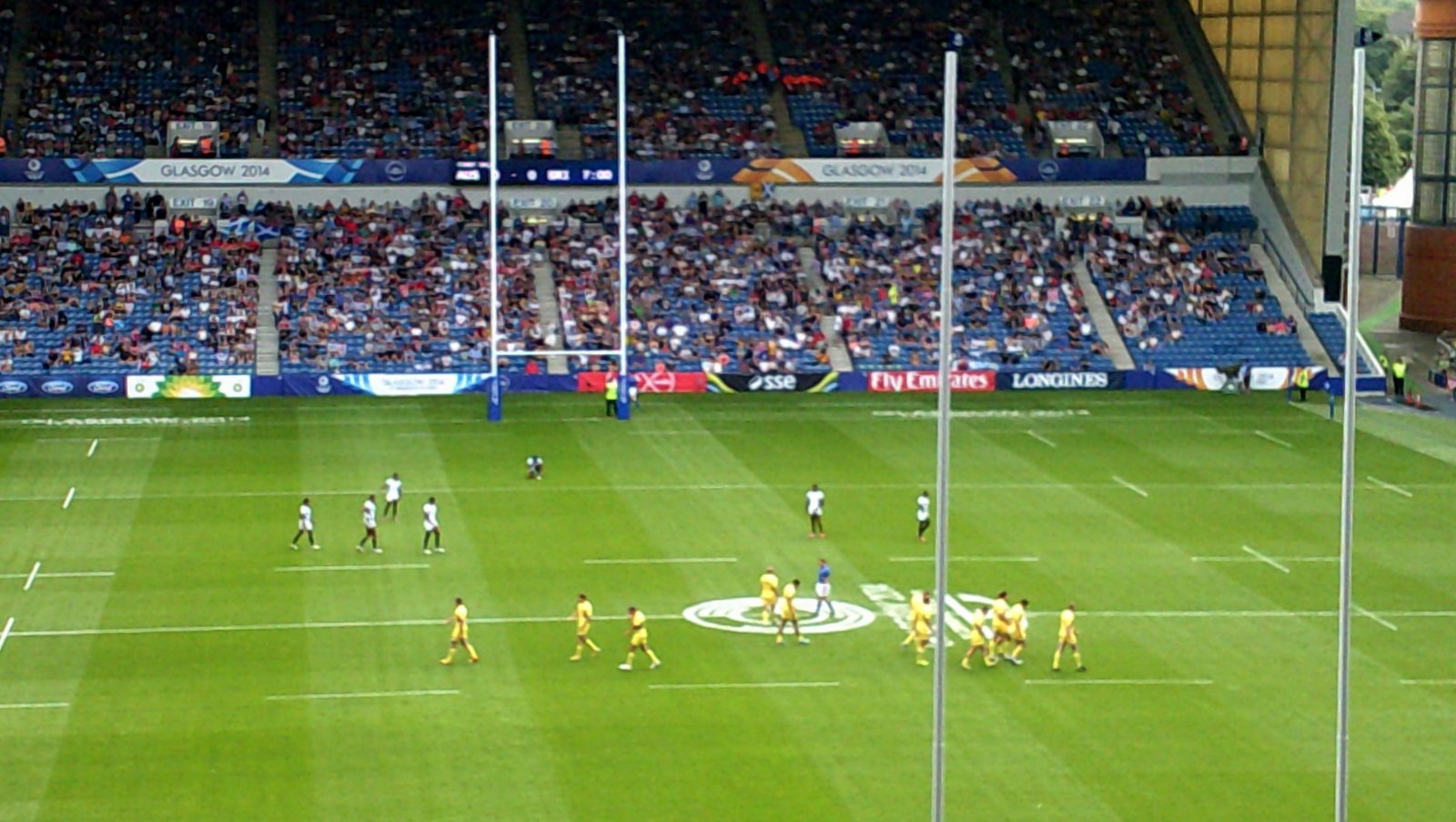 Sri Lanka playing Australia in rugby sevens at the 2014 Commonwealth Games